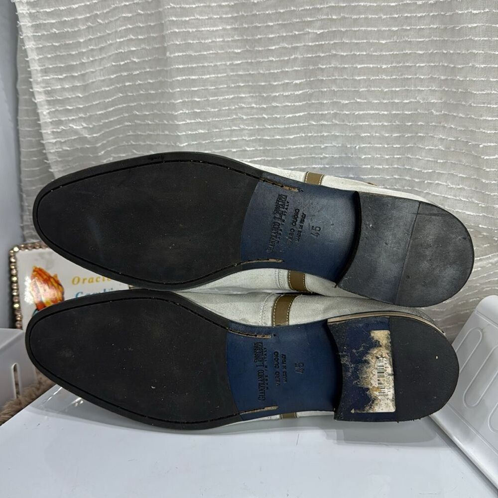 (R2) GIANFRANCO LATTANZI Men's high-end grey leather slip-on ankle boots S.12US - Picture 11 of 13